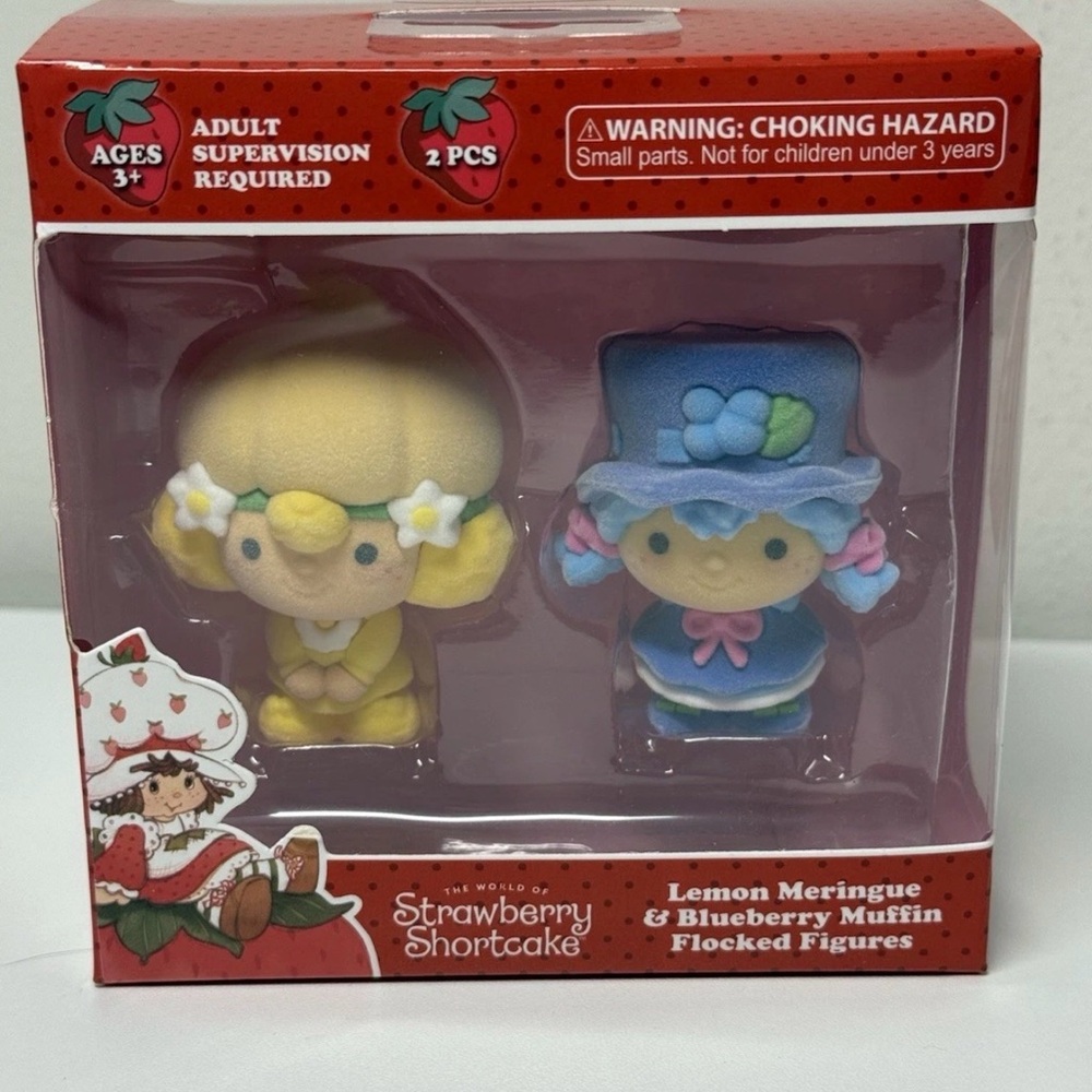 Lemon Meringue & Blueberry Muffin Chiffon Flocked Figurines
